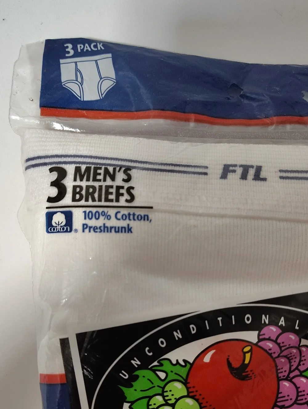 Vtg FTL 1996 Fruit of the Loom Men's Classic White Briefs - 3Pack - Size XL